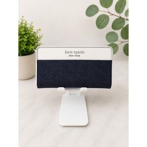 W245 Kate Spade Cameron slim denim wallet